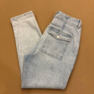 Veronica Beard Arya Straight Leg High Rise Jeans Light Wash Size 30